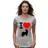 Tshirt Femme Gris I Love Ferret